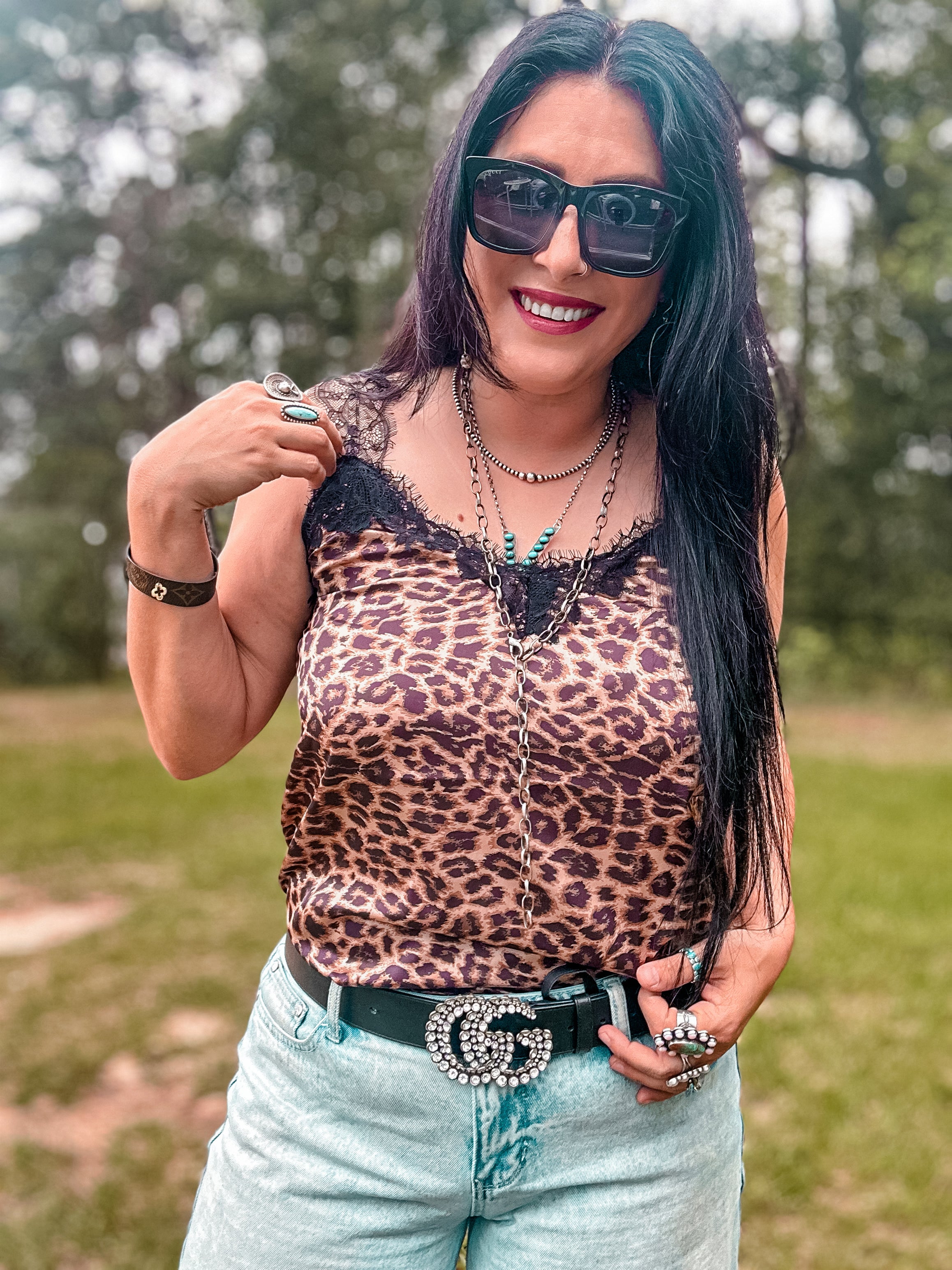 Leopard & Lace Tank