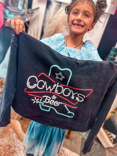 Cowboys & Beer Crop Hoody