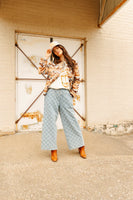 Denim Checkered Pants