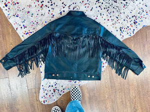 Flying High Wrangler Fringe Pleather Jacket