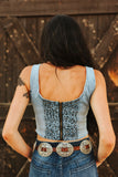 Run Wild Denim Corset Top