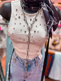 Faux Paper Clip Lariat Chain