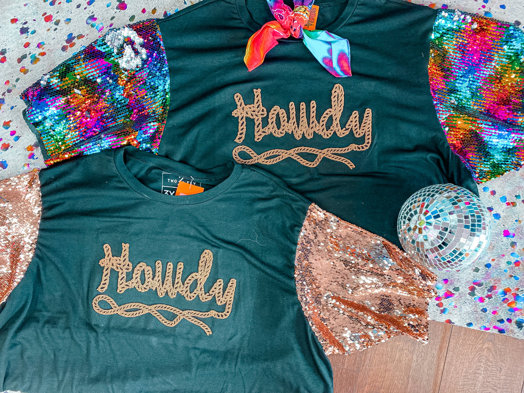 Howdy Sequin Sleeve Tee Dress