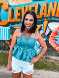 Delilah Denim Puff Top