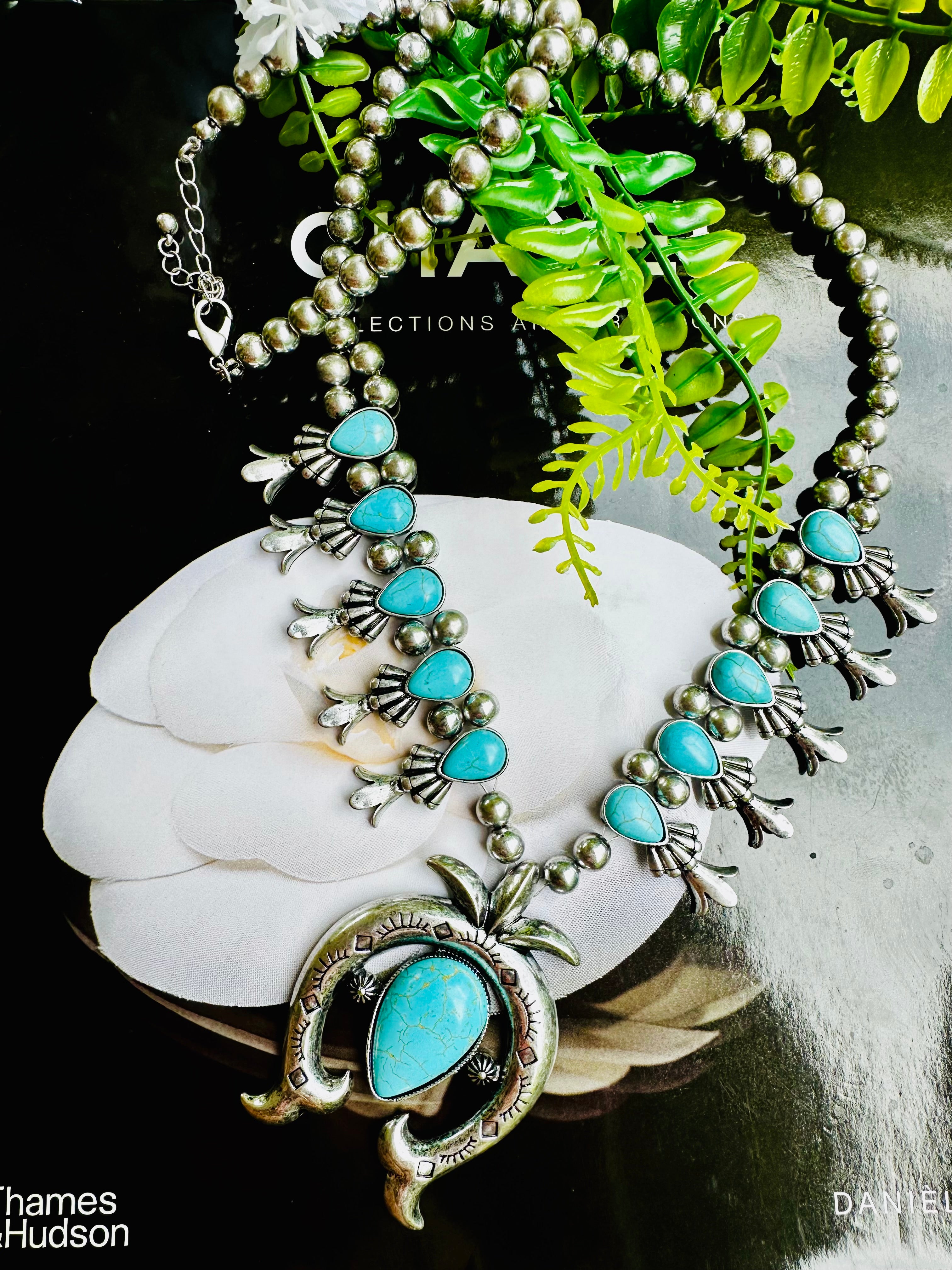 Faux Squash Blossom Necklace