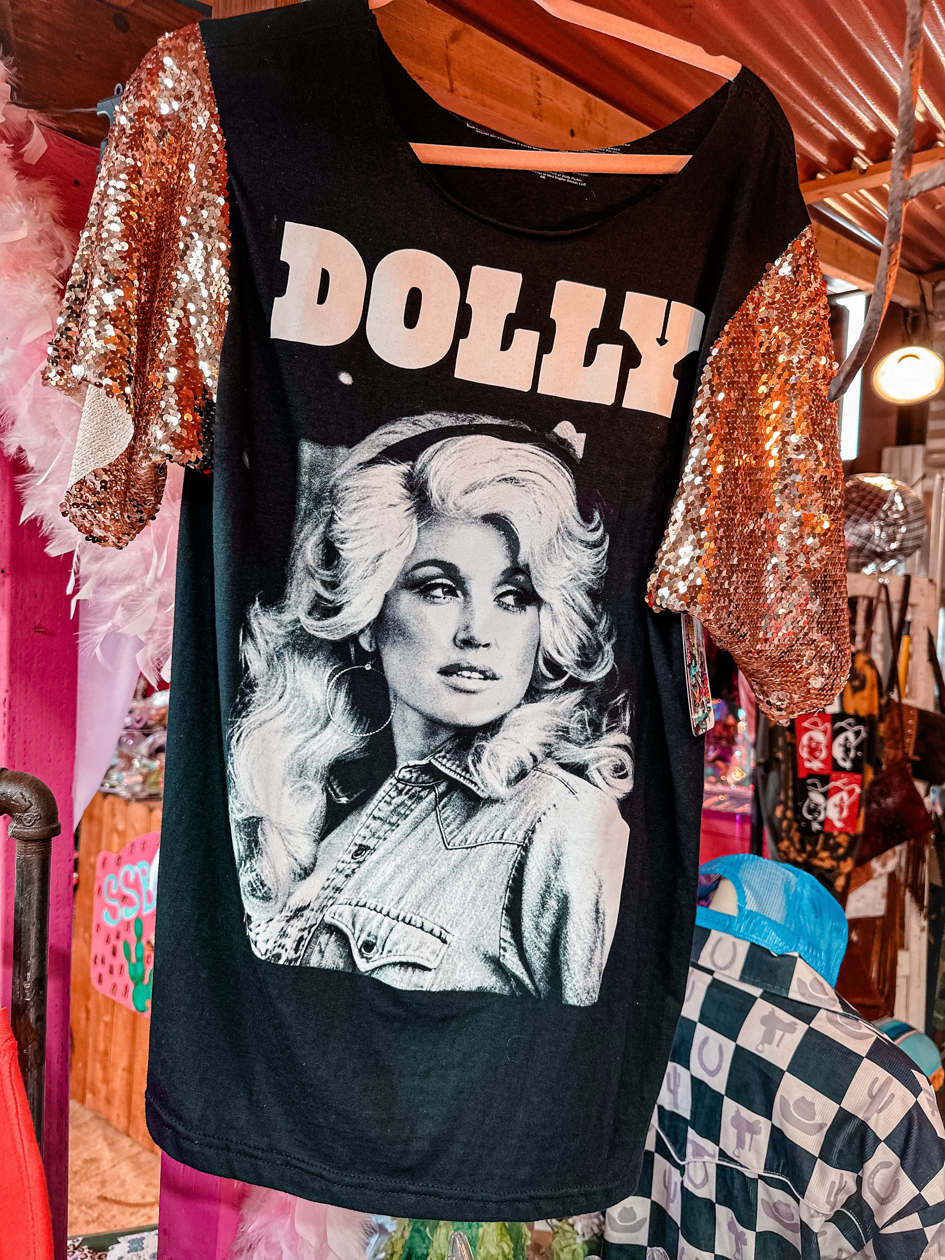 Dolly Sequin Sleeve Tee