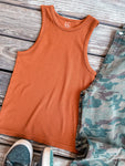 Solid Ribbed Tank Top