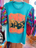 Sequin Sleeve Band Tees