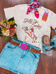 Giddy Up Cowboy Mom Crop Tee