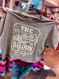 The Rusty Spur Saloon Crop Tee(Brown)