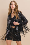 Frilly Fringe Sequin Jacket