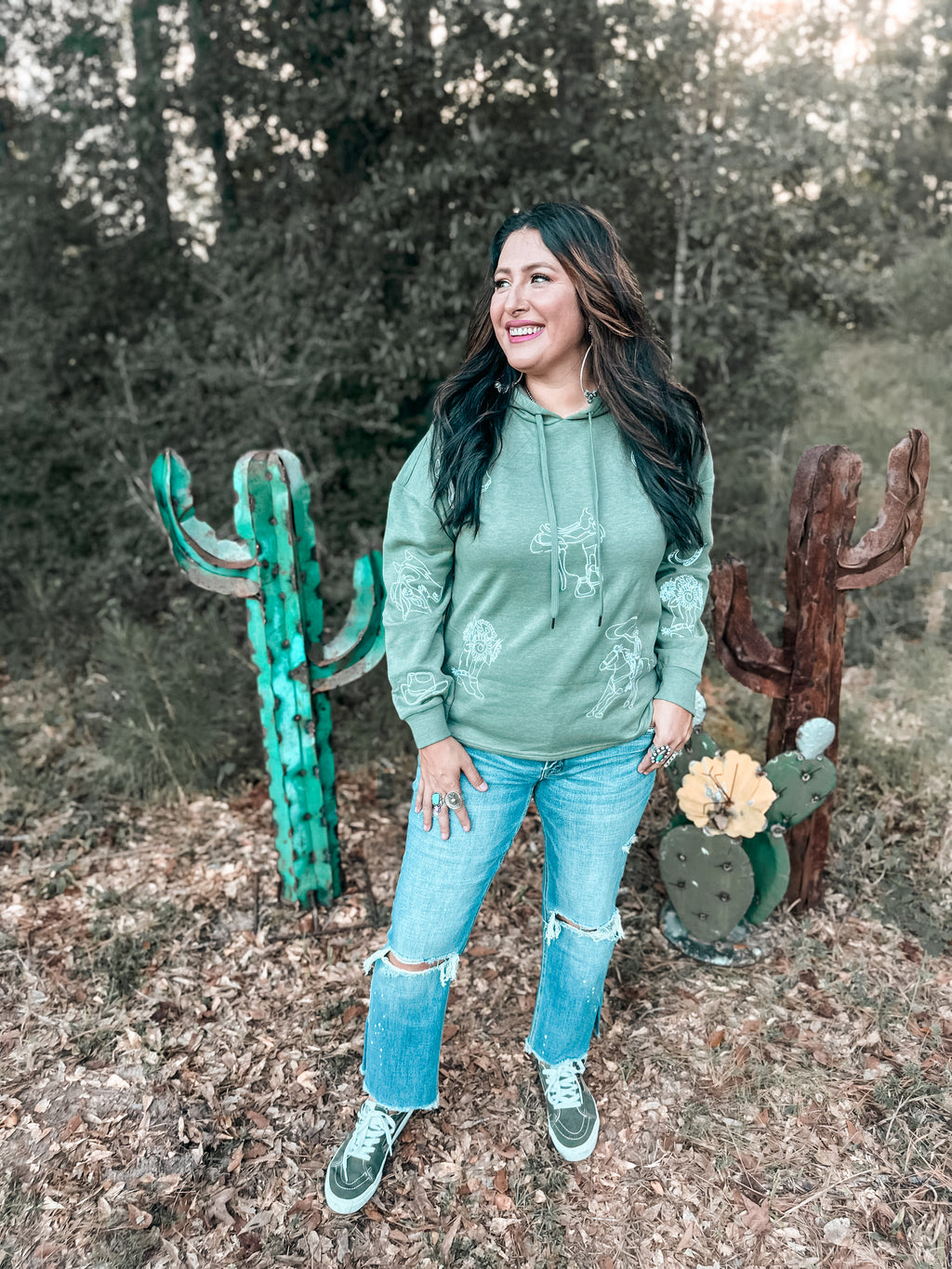 Embroidered Western Hoodie