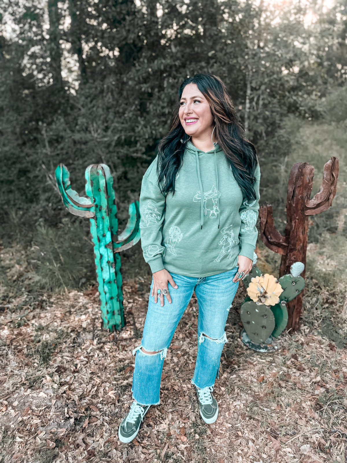 Embroidered Western Hoodie