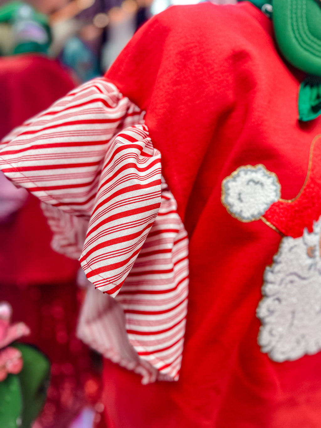 Candy Cane Sleeve Santa Sweatshirt
