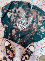 Always Rockin Turquoise Black Bleached Sweatshirt