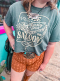 The Rusty Spur Saloon Crop Tee(Grey)
