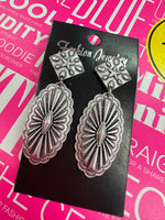 Faux Western Concho Earrings