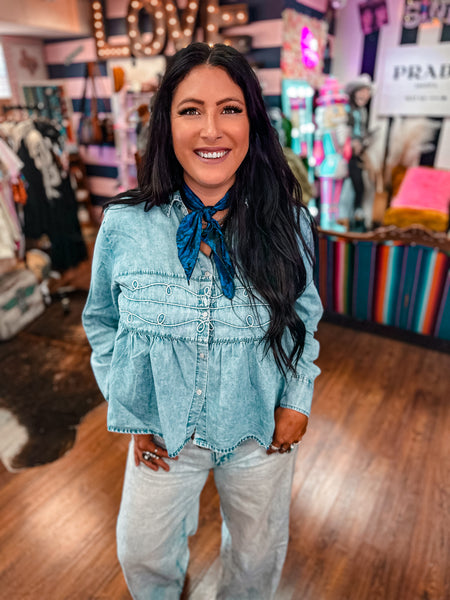 Loopty Lou Denim Top