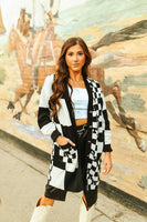 Western Checkered Cardigan