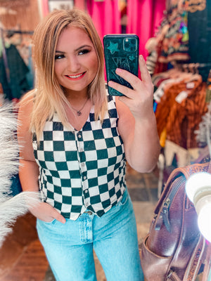 Carly Checkered Vest