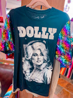 Sequin Sleeve Band Tees