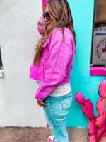 Priscilla Pink Wrangler Crop Denim Jacket