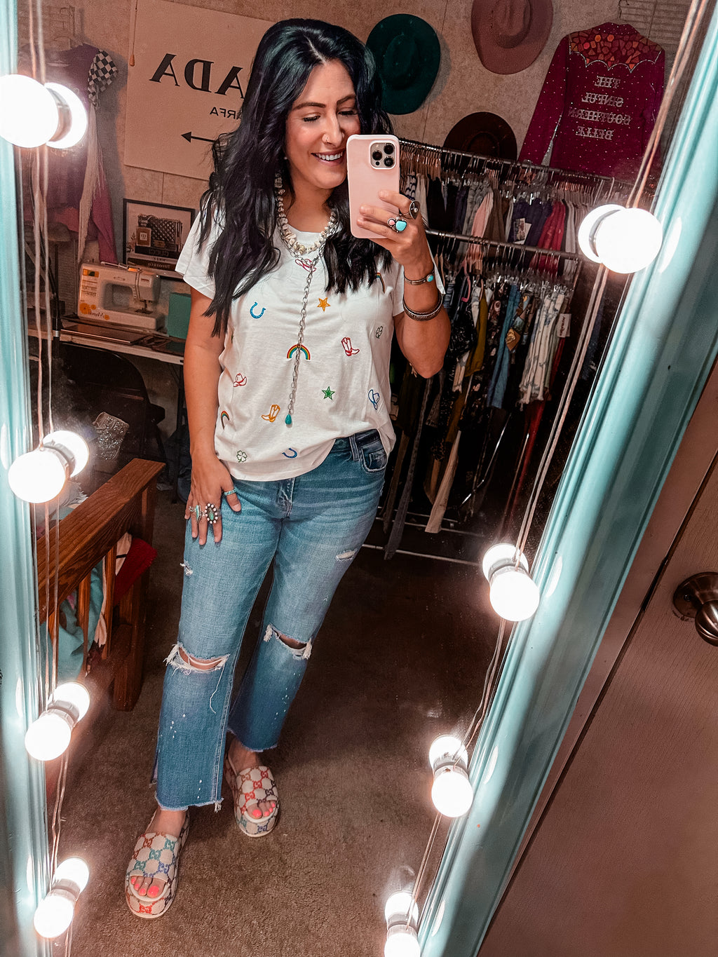 Flying Monkey High Rise Distressed Crop