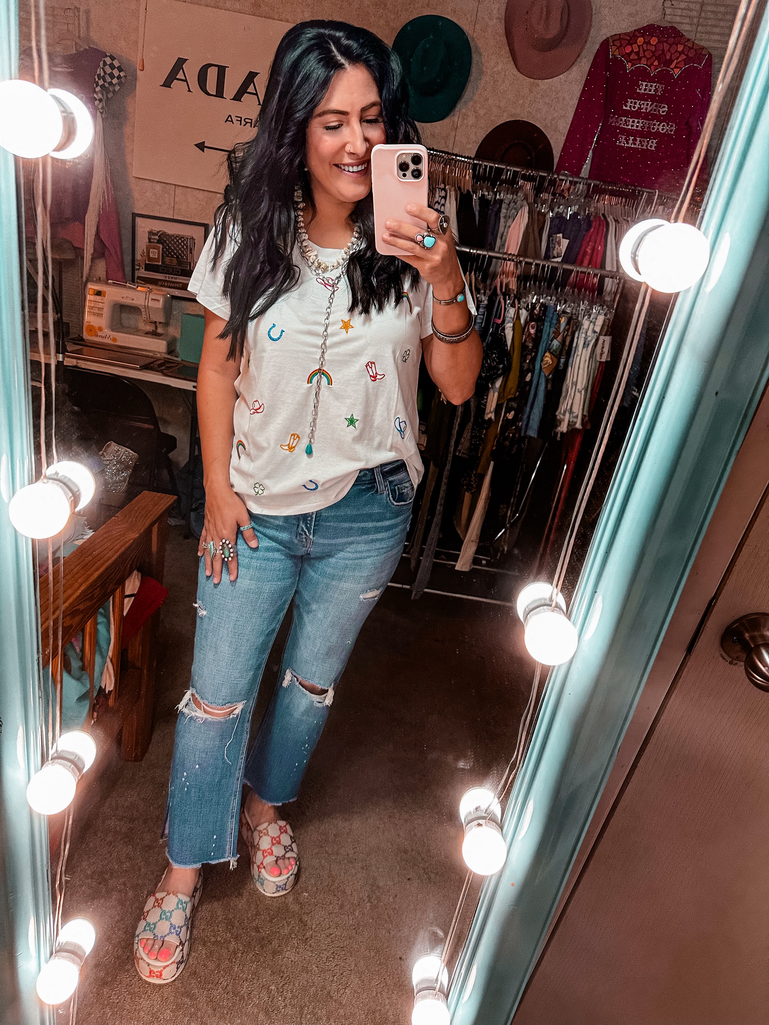 Flying Monkey High Rise Distressed Crop