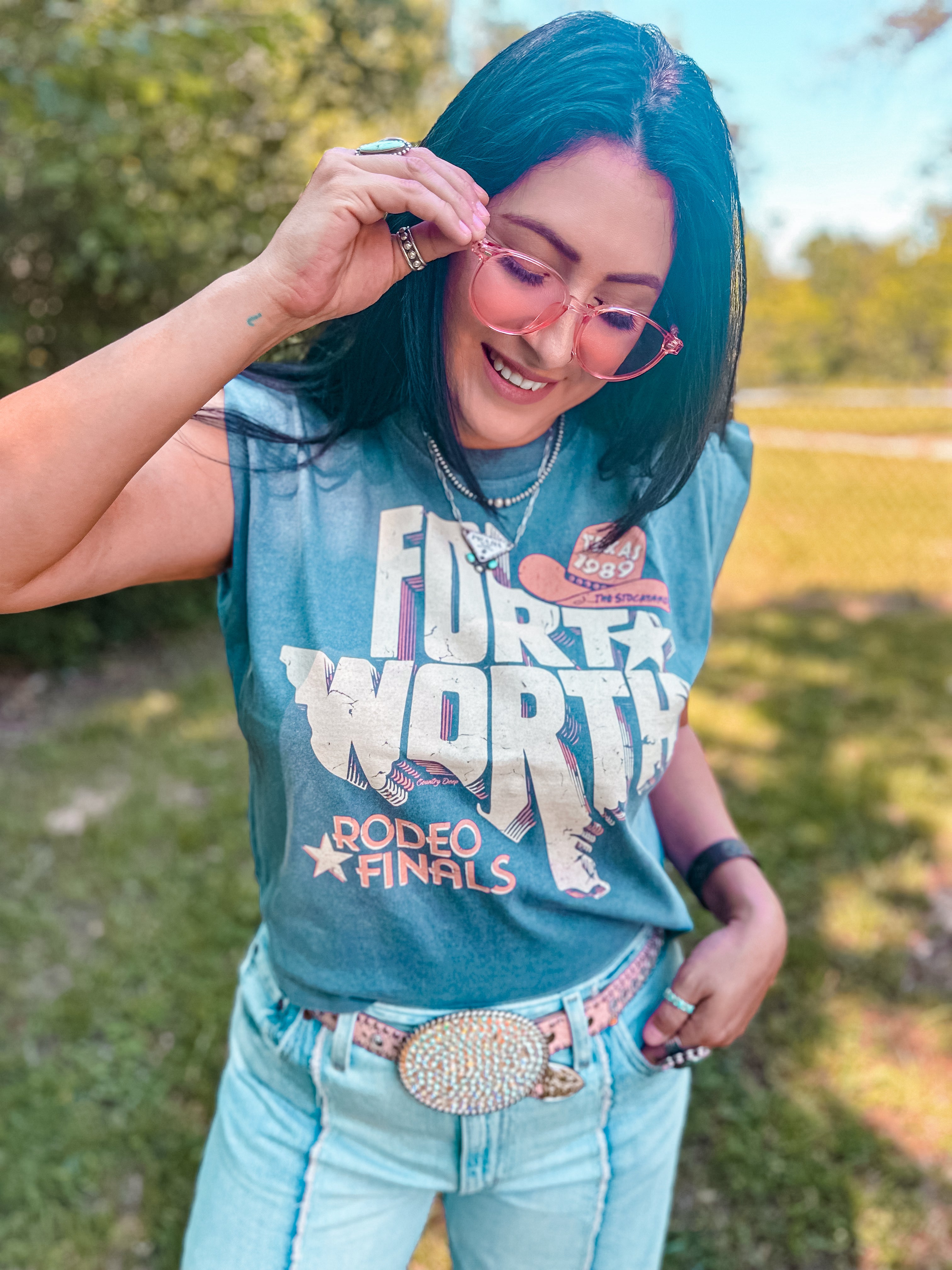 Fort Worth Rodeo Finals Muscle Tank(Navy)