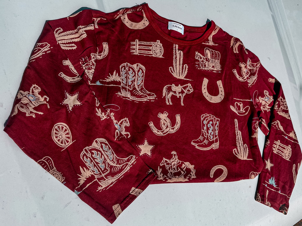 Western Print Long Sleeve