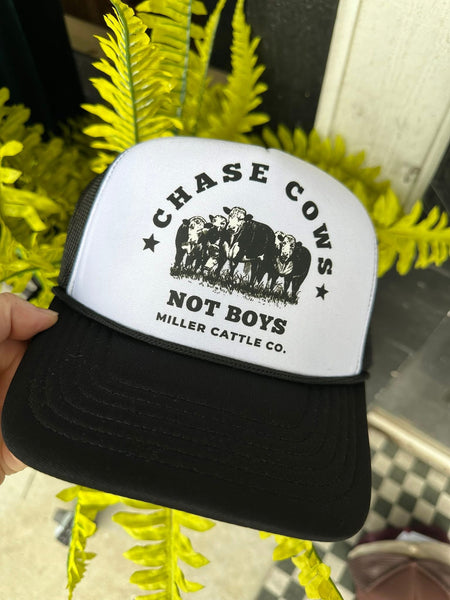 Chase Cows Not Boys Trucker Hat