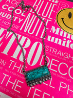 Faux Turquoise Bar Necklace