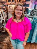 Penelope Pink Ruffle Top