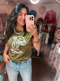 Olive Embroidered Boot Top