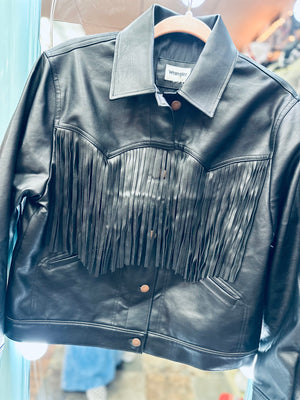 Flying High Wrangler Fringe Pleather Jacket