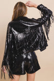 Frilly Fringe Sequin Jacket