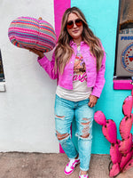 Priscilla Pink Wrangler Crop Denim Jacket