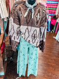 Aztec Slouchy Crop Sweater
