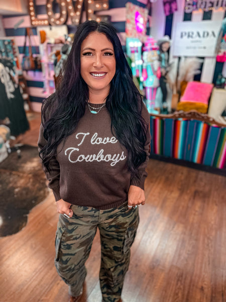 I Love Cowboys Sweater