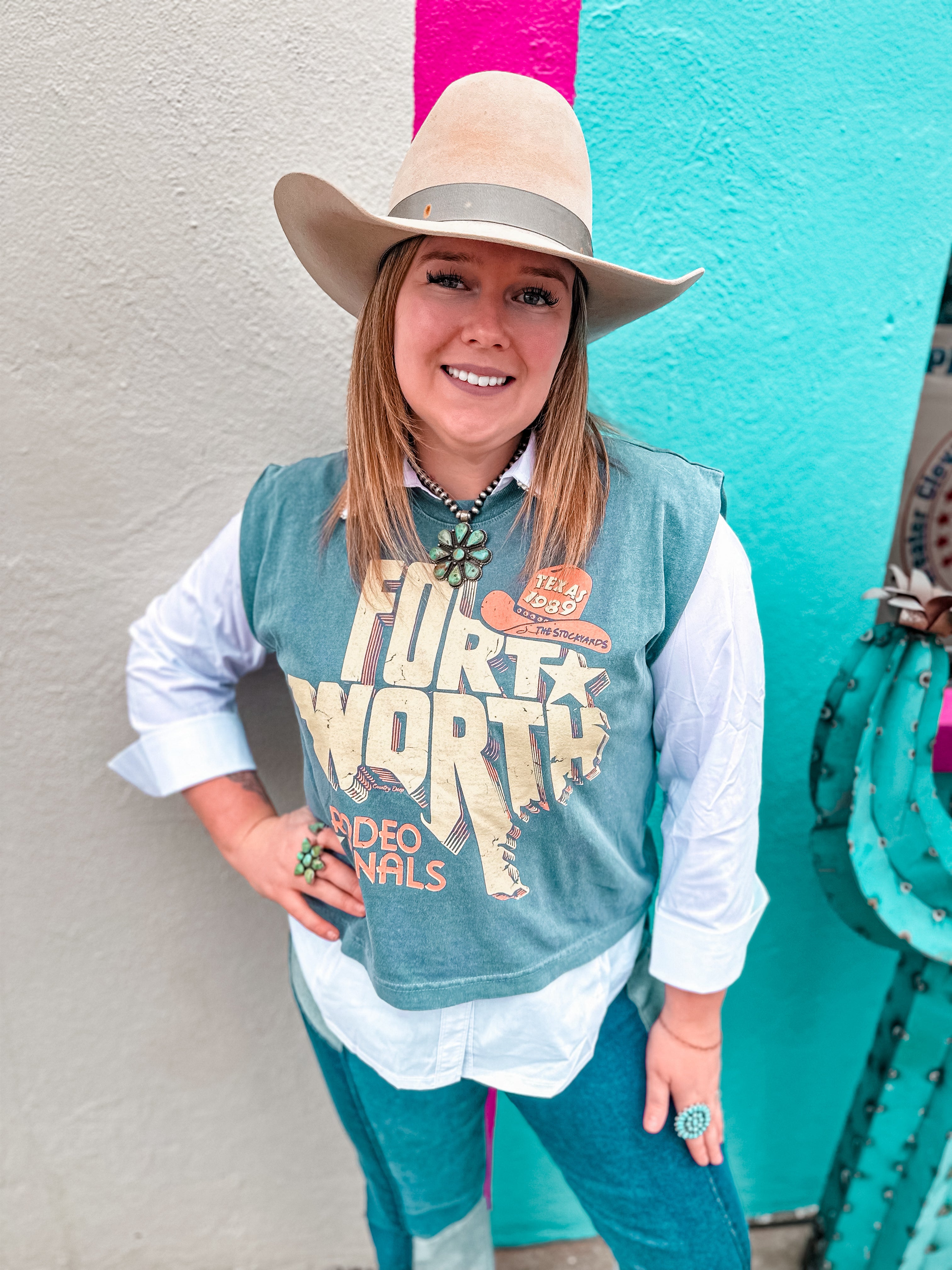 Fort Worth Rodeo Finals Muscle Tank(Navy)