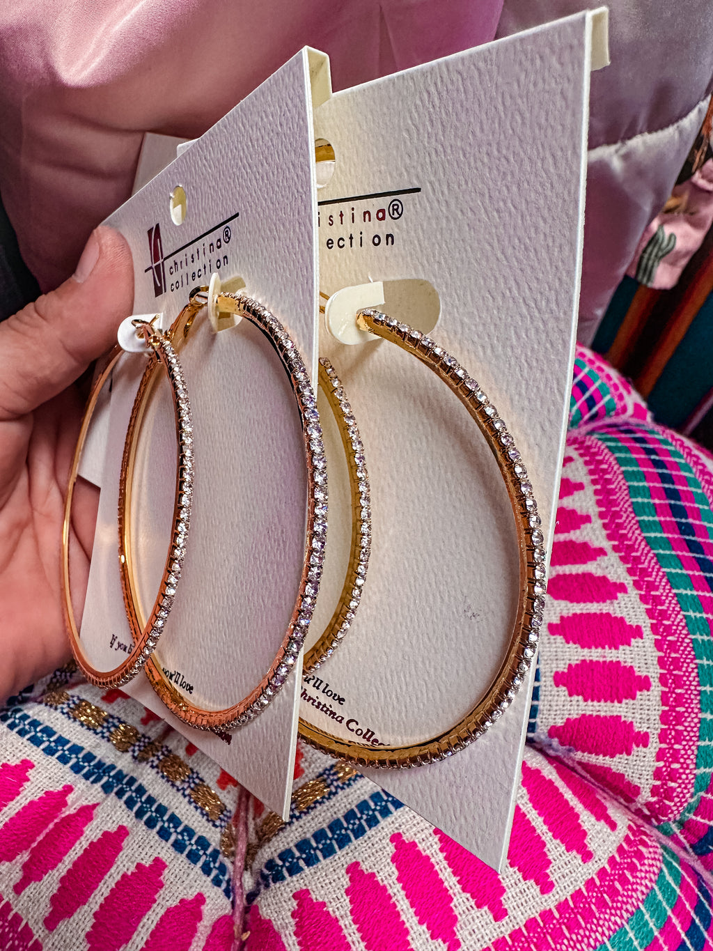 Rhinestone Hoop Earrings