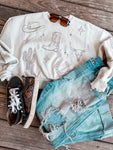 Western Dreams Embroidered Crop Sweatshirt