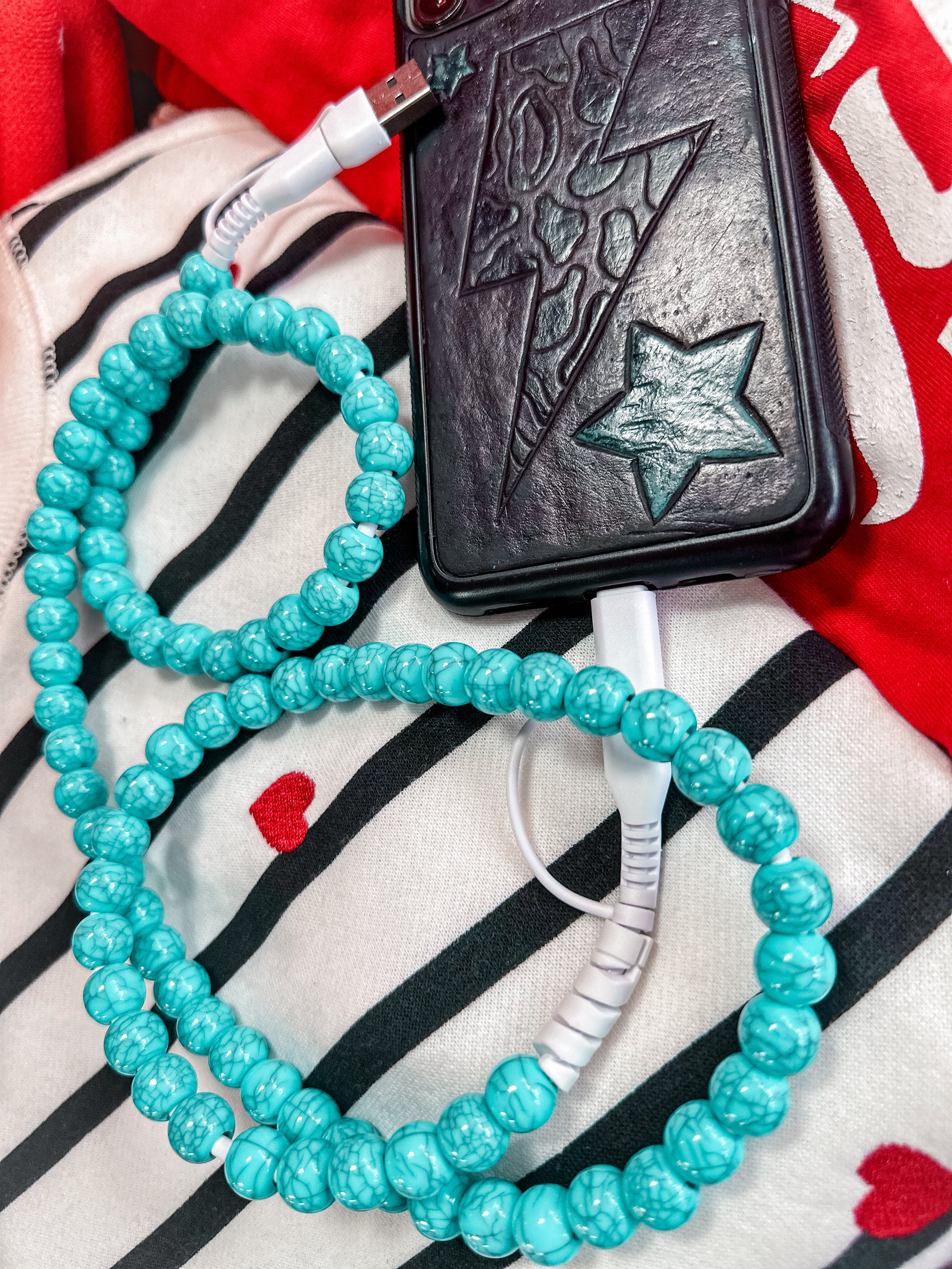 Turquoise Phone Charging Cord