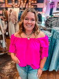 Penelope Pink Ruffle Top