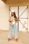 Denim Checkered Pants
