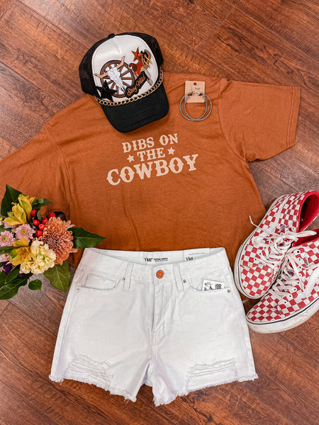 Dibs on the Cowboy Mom Crop Tee
