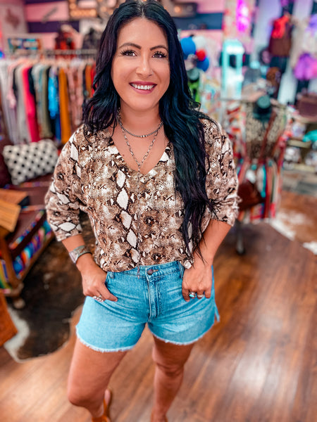 Sasha Snake Print Top