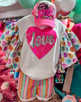 Candy Heart Sleeve Sweatshirt