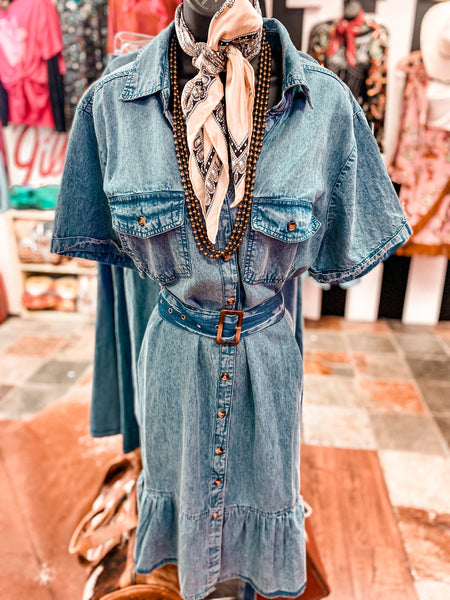 Chasity Chambray Denim Dress