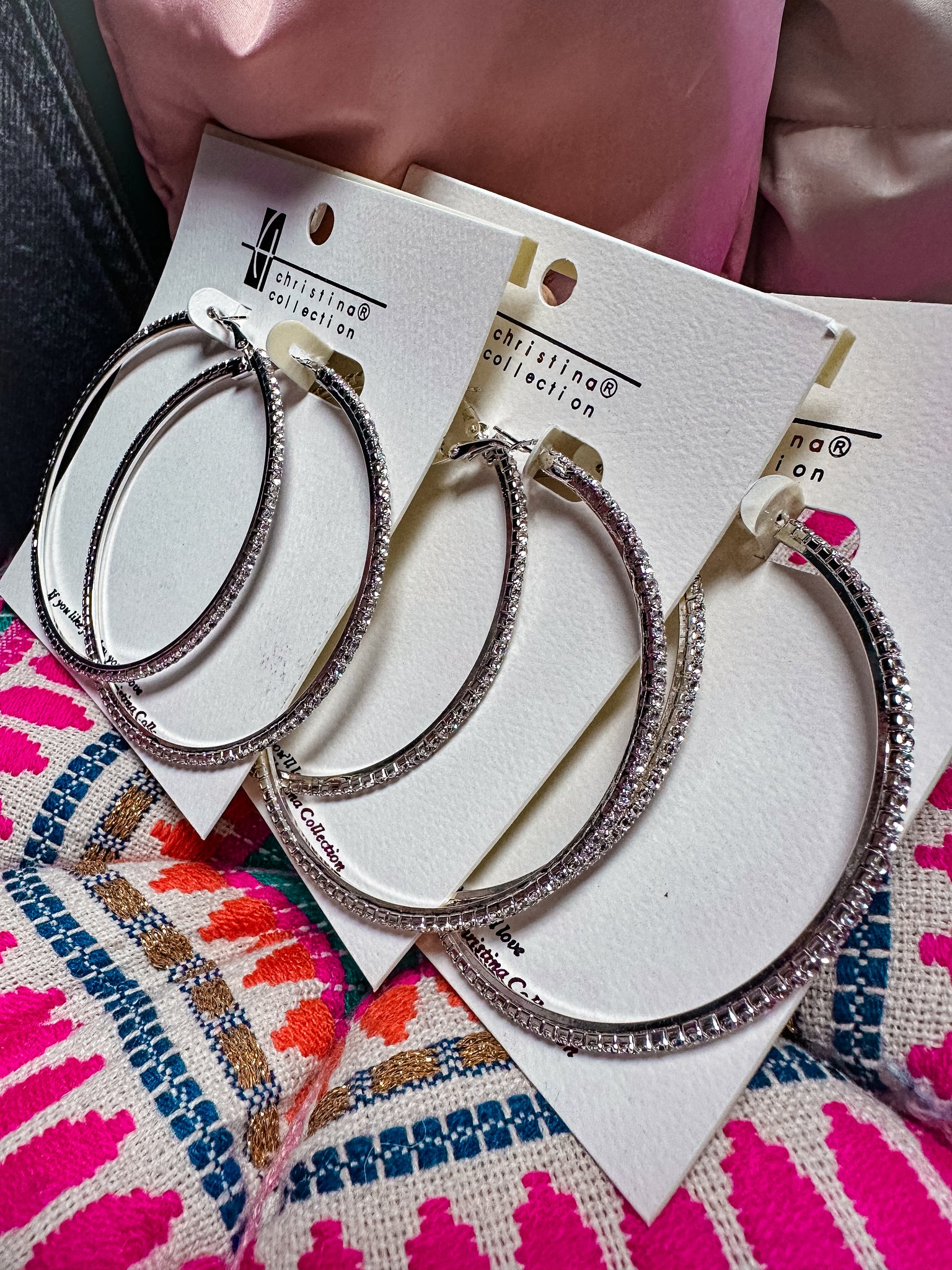 Rhinestone Hoop Earrings